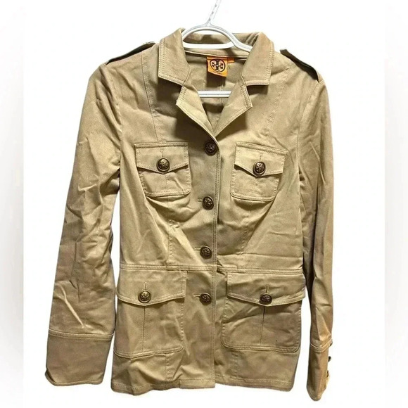 Tory Burch Jackets & Blazers - TAN TORY BURCH BUTTONED COAT/JACKET